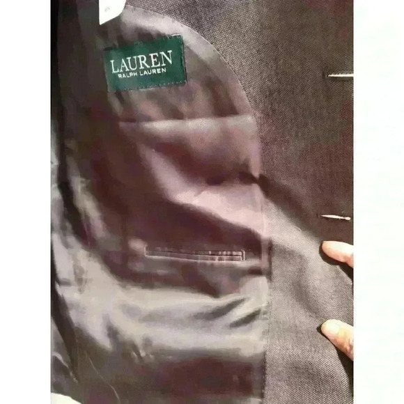 Lauren Ralph Lauren Solid Gray 100% Wool‎ 2 Button Blazer Sport Coat Mens 46R - Picture 5 of 8